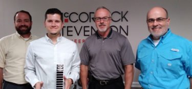 Zachary White,McCormick Stevenson, awarded Corporate Ambassador for the USF College of Engineering