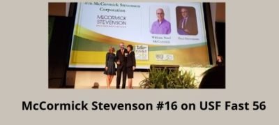 Paul Stevenson accepting the Fast56 USF award.